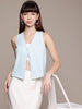 Women's Fitted Textured Cinched Waist Top