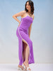 Women's Solid Fitted Maxi Slit Dress