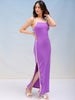 Women's Solid Fitted Maxi Slit Dress