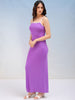 Women's Solid Fitted Maxi Slit Dress