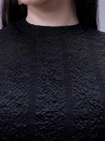 Women's Black Regular Fit Casual Top