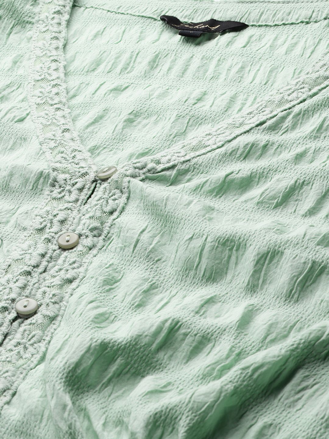 Women's Regular Fit Textured Gathered Top