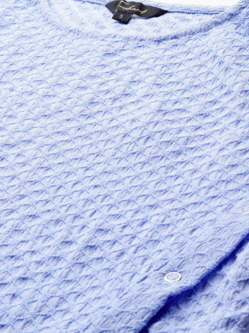 Women's Regular Fit Textured Asymmetric Top