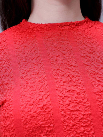 Women's Red Regular Fit Casual Top