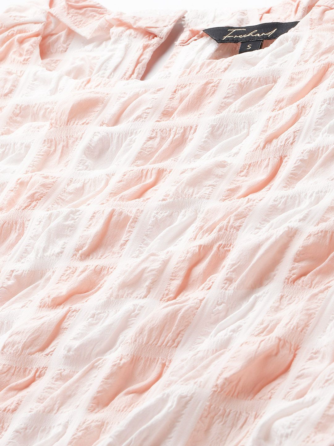 Freehand Peach Women's Fitted Textured Regular Top