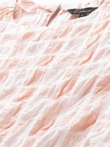 Freehand Peach Women's Fitted Textured Regular Top