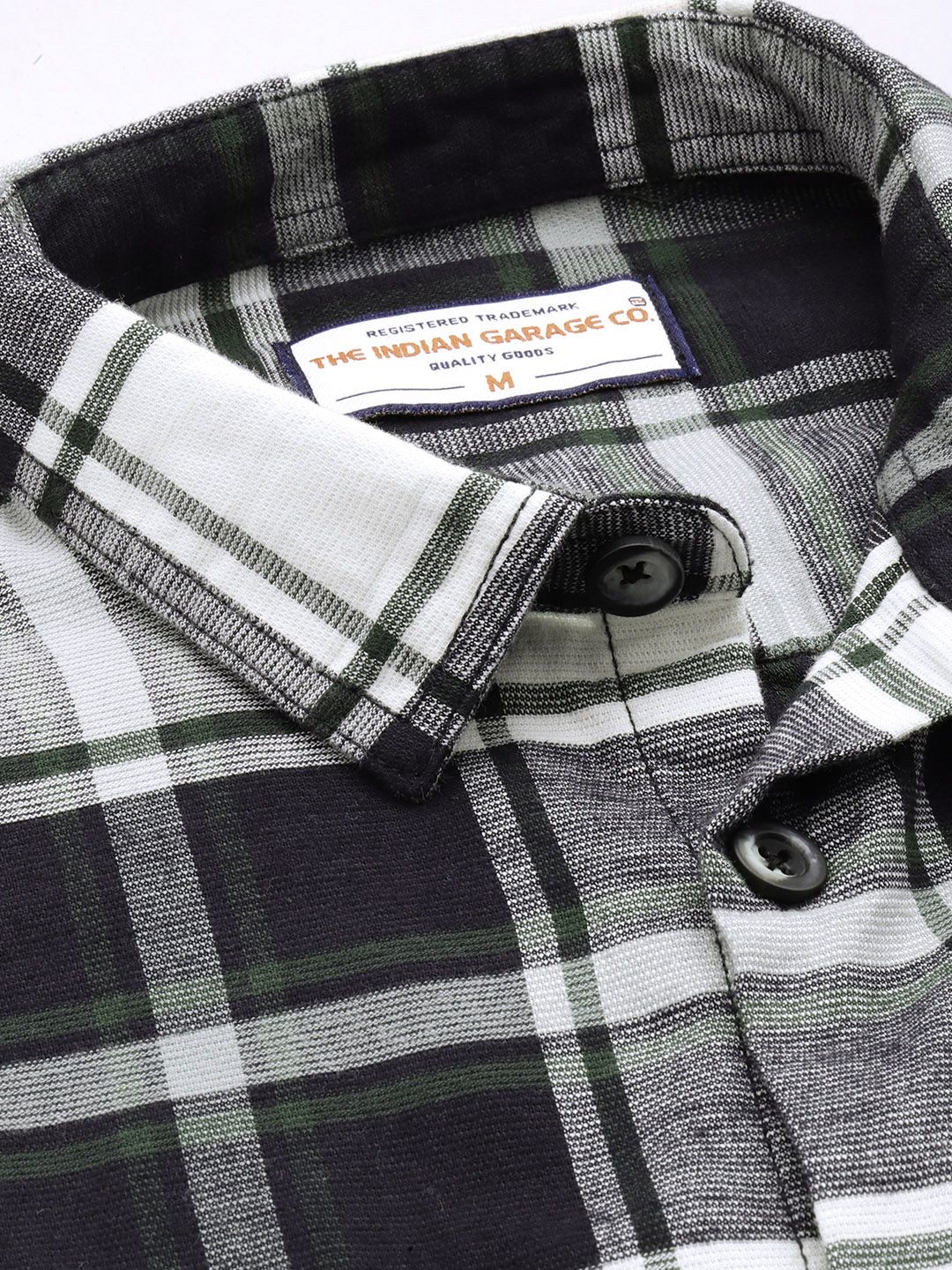 Men's Navy Blue Regular Fit Checked Casual Shirt