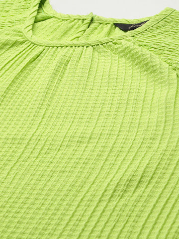 Freehand Women Relaxed Fit Textured Tiered Dress