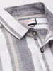 Men's Grey Slim Fit Striped Casual Shirt