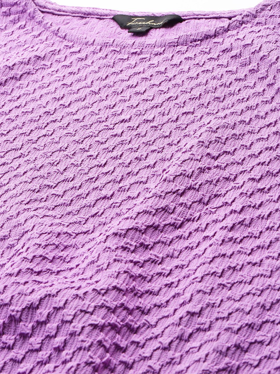 Women's Regular Fit Textured Cinched Waist Top