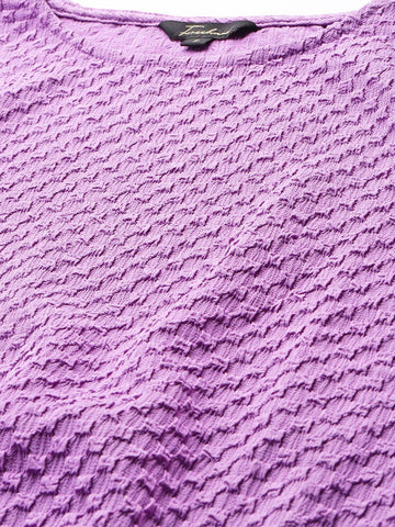 Women's Regular Fit Textured Cinched Waist Top