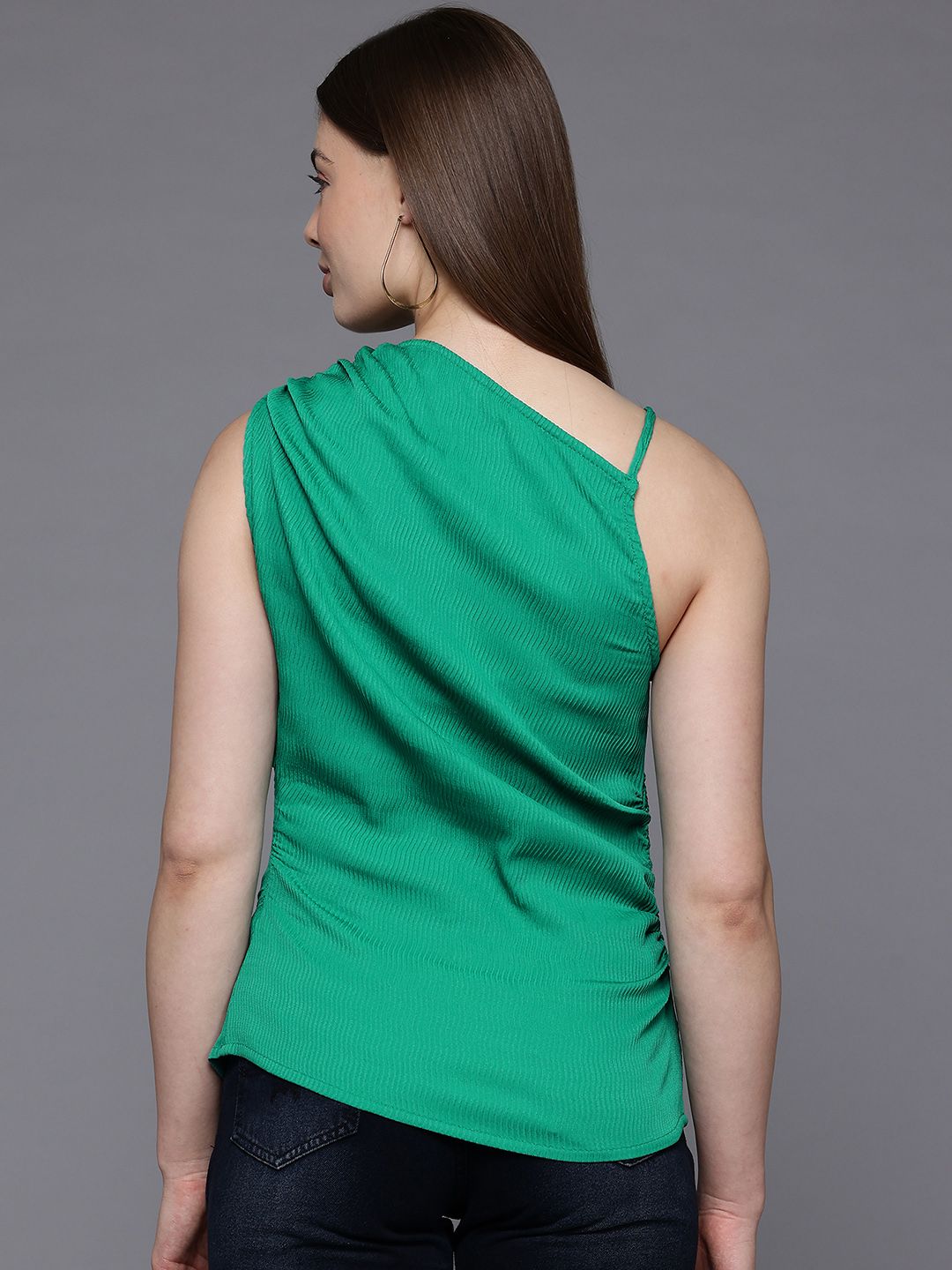Women's Fitted Textured One Shoulder Top