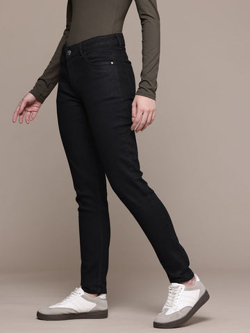 Women's Black Slim Fit Casual Jeans