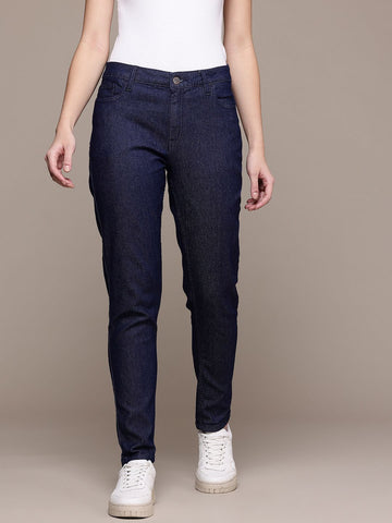Women's Blue Slim Fit Casual Jeans
