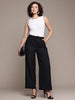 Women's Black Regular Fit Casual Trousers