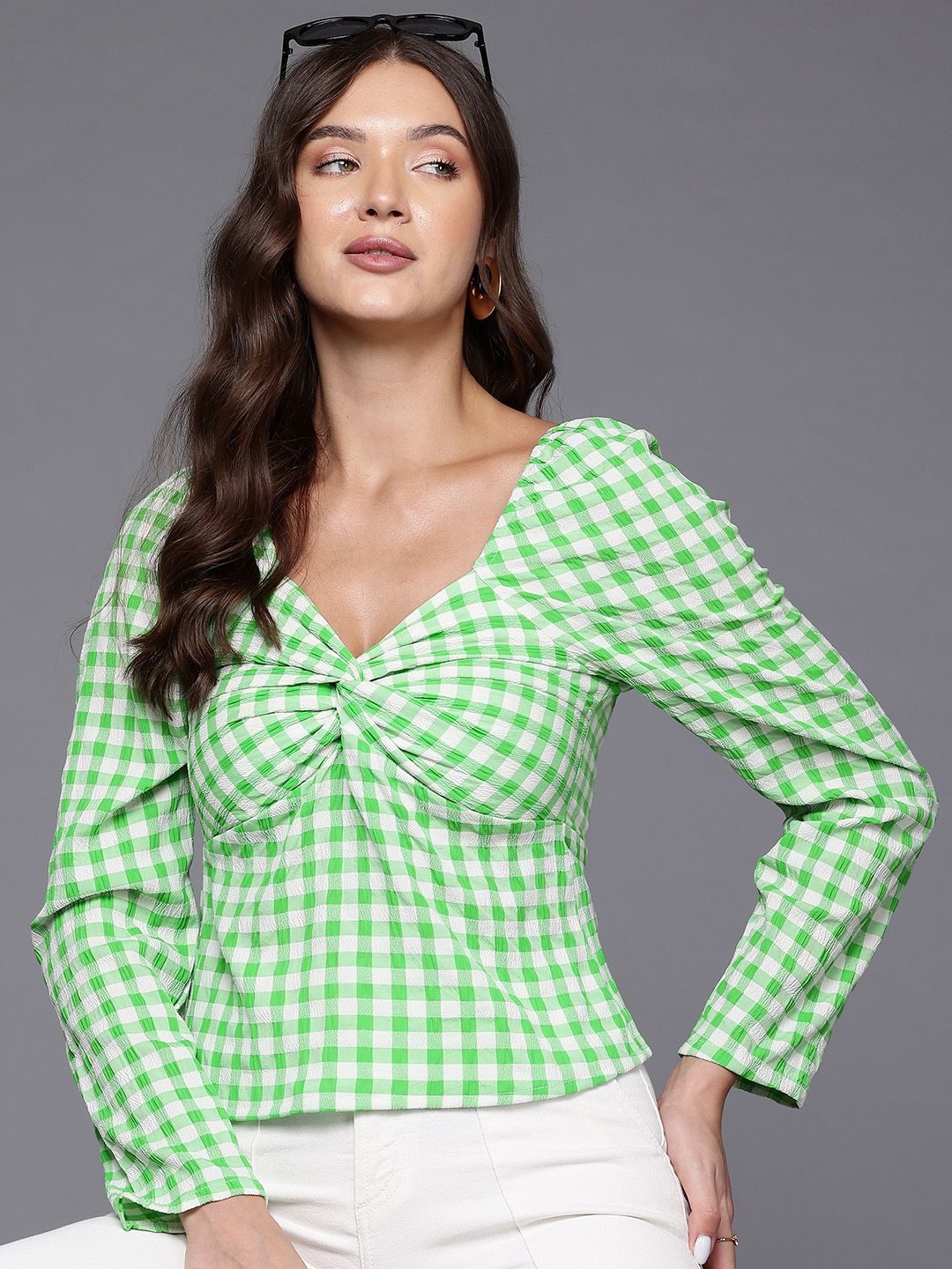 Women's Regular Fit Textured Twist Top