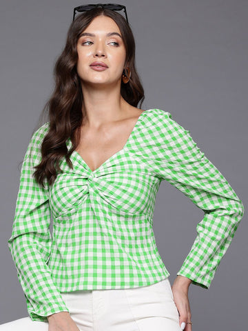 Women's Regular Fit Textured Twist Top