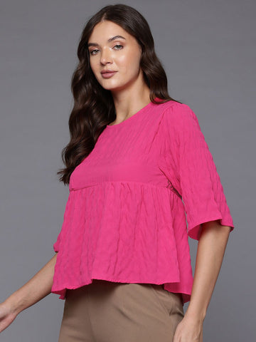 Women's Loose Fit Textured Regular Top