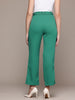 Women's Green Regular Fit Casual Trousers