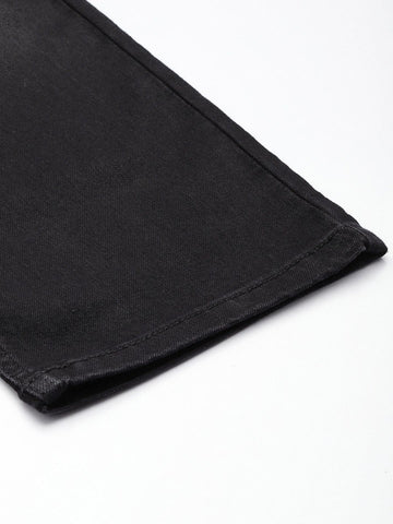 Women's Black Straight Fit Casual Jeans