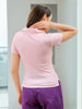 Women's Pink Fitted Solid Collared Shirt Style