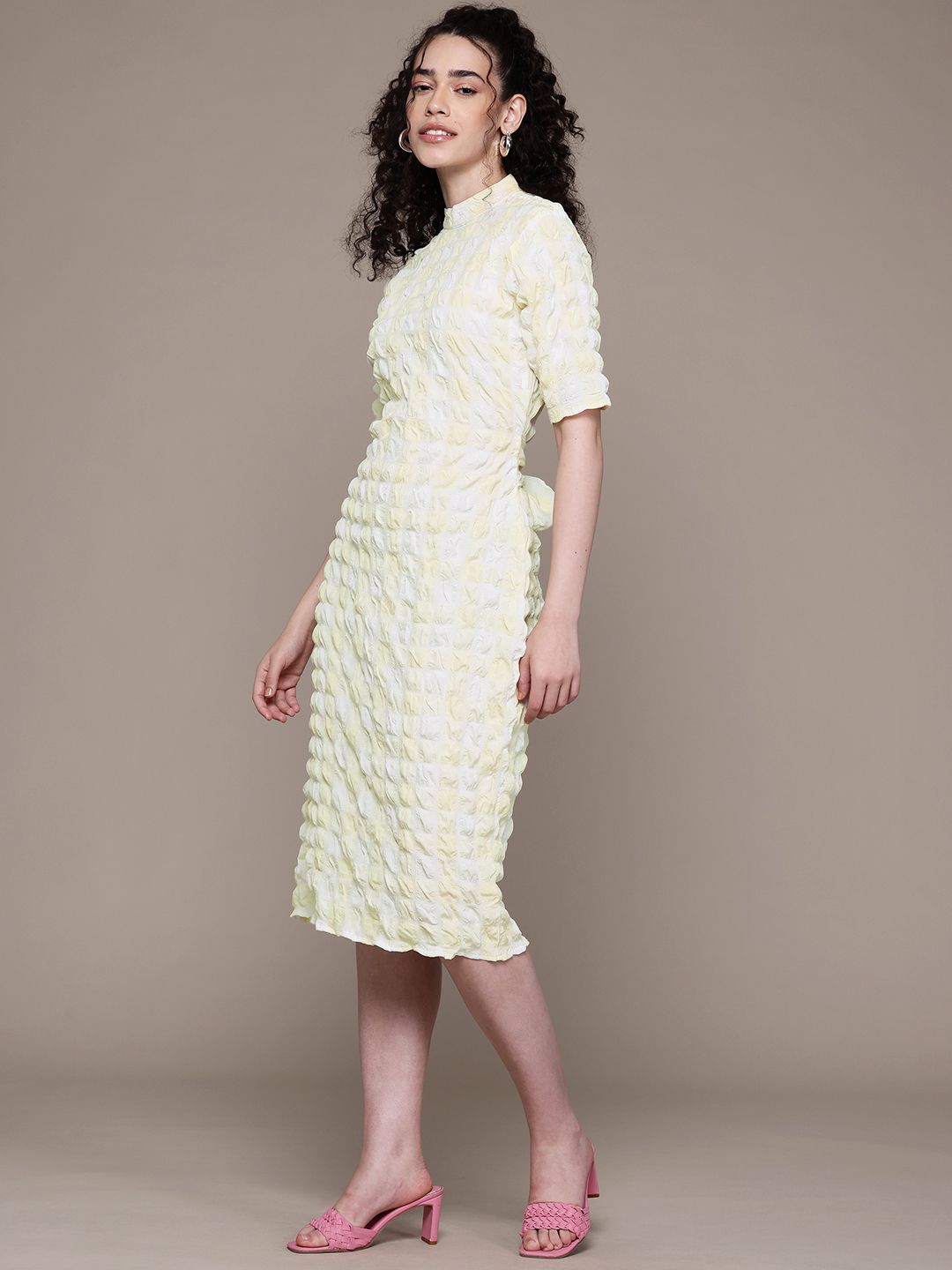 Freehand Women Fitted Textured Bodycon Dress