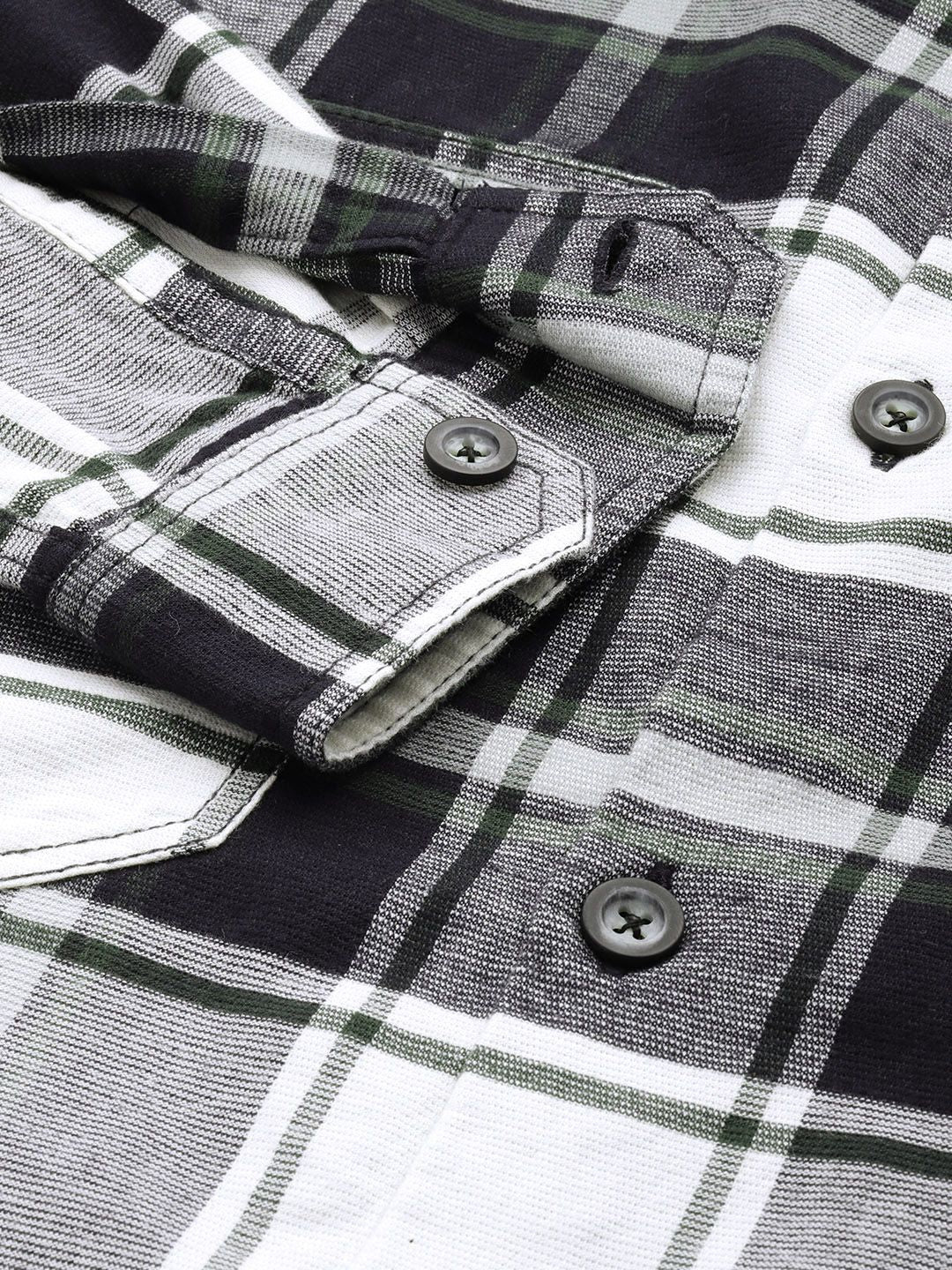 Men's Navy Blue Regular Fit Checked Casual Shirt