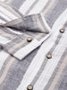 Men's Grey Slim Fit Striped Casual Shirt
