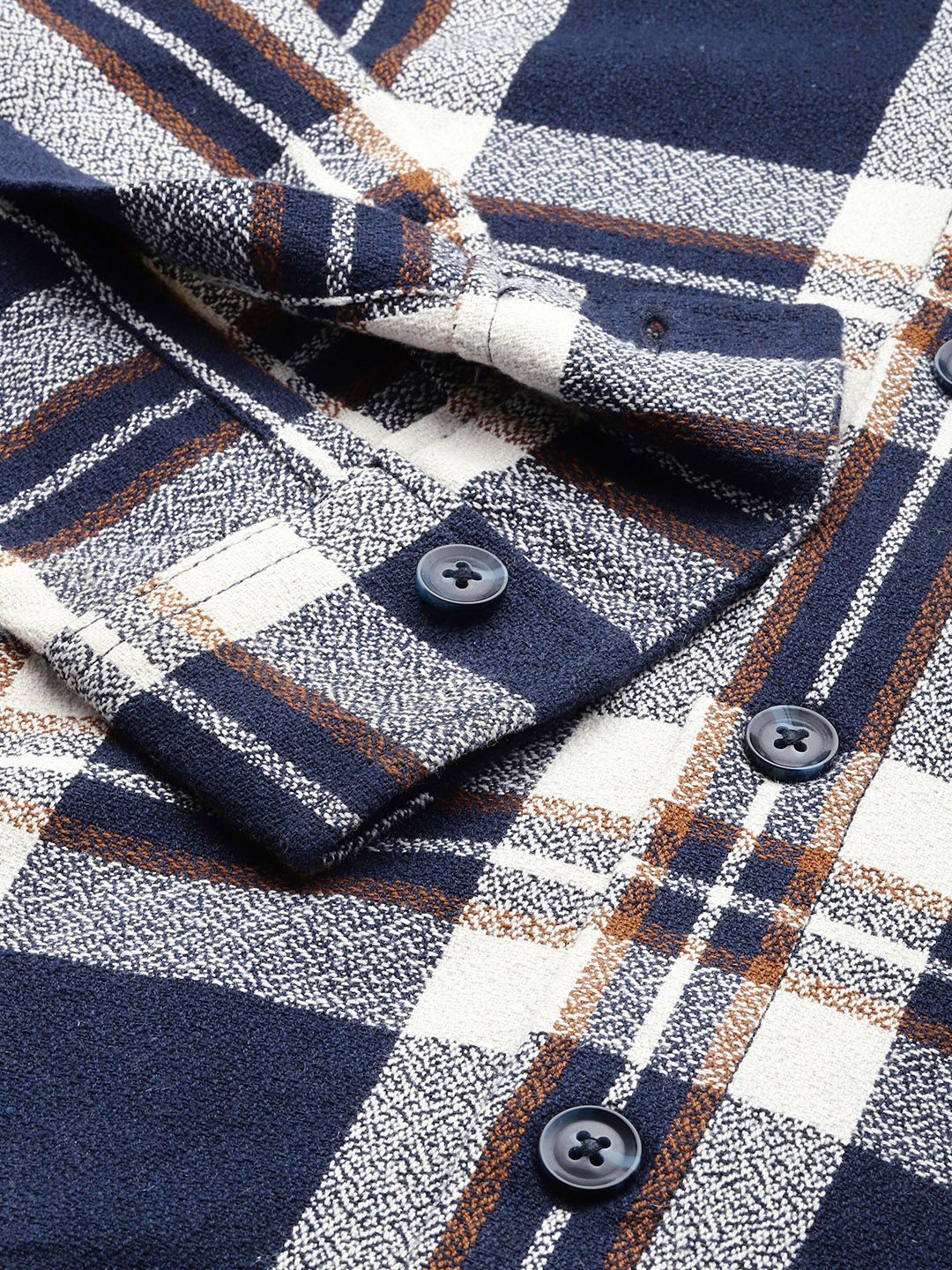 Men's Blue Regular Fit Checked Casual Shirt