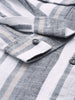 Men's Grey Slim Fit Striped Casual Shirt