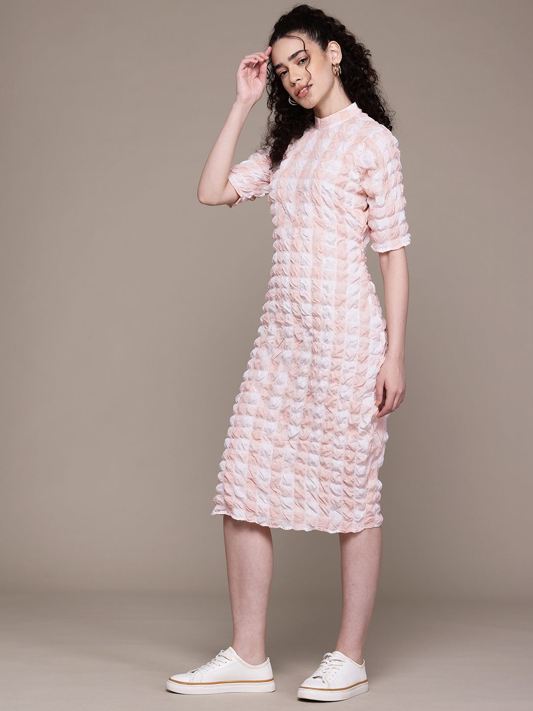 Freehand Women Fitted Textured Bodycon Dress