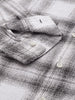 Men's White Slim Fit Checked Casual Shirt