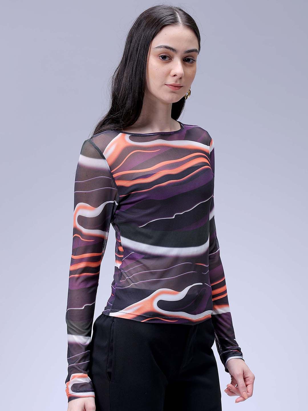 Women's Multicolor Regular Fit Party Wear Top