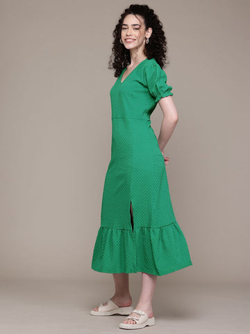 Freehand Women A Line Textured Maxi Dress