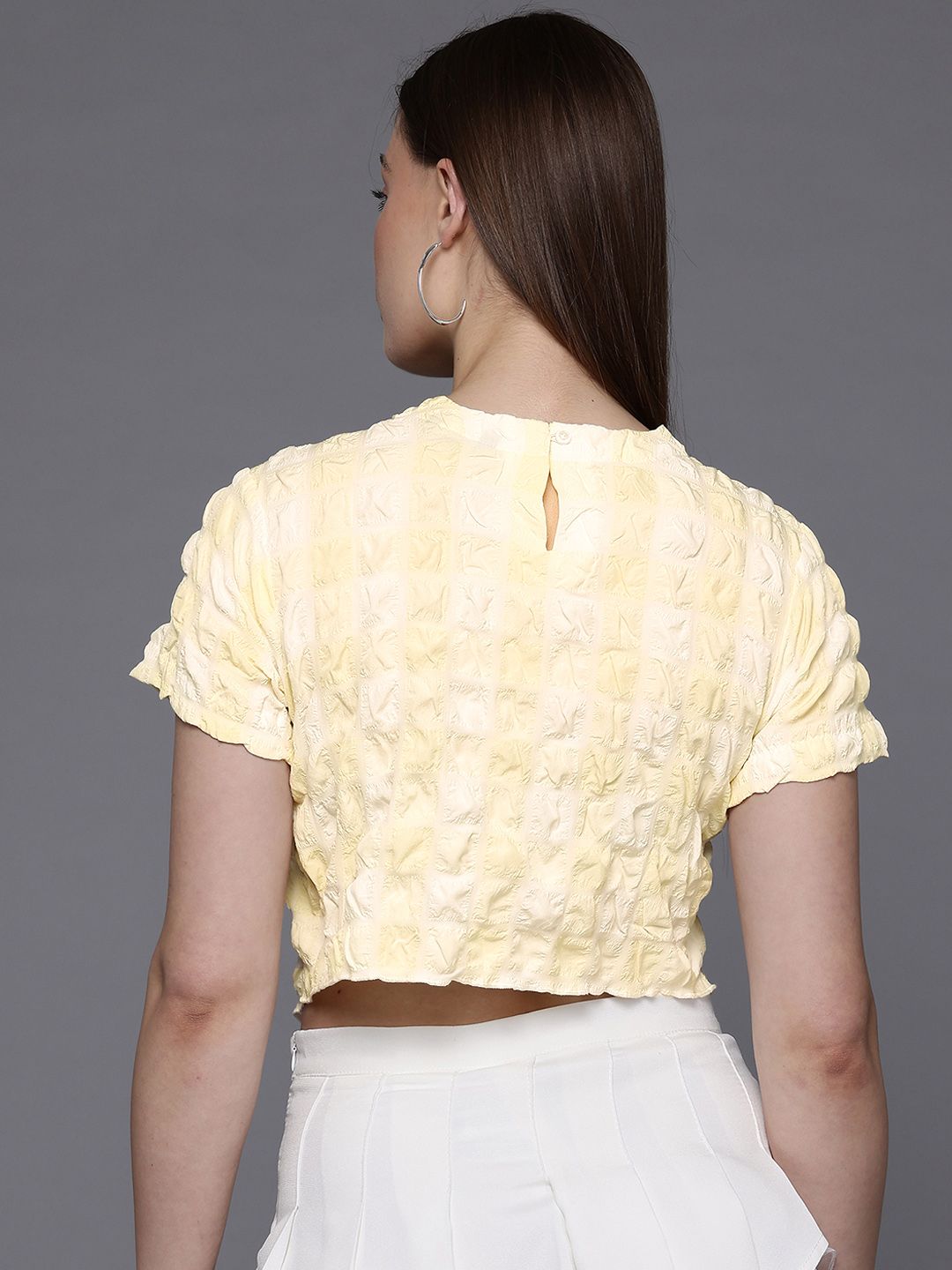 Women's Fitted Textured Asymmetric Top