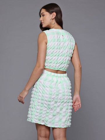 Freehand Women Fitted Textured Top & Skrit Co-ords Set