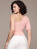 Women's Fitted Textured One Shoulder Top