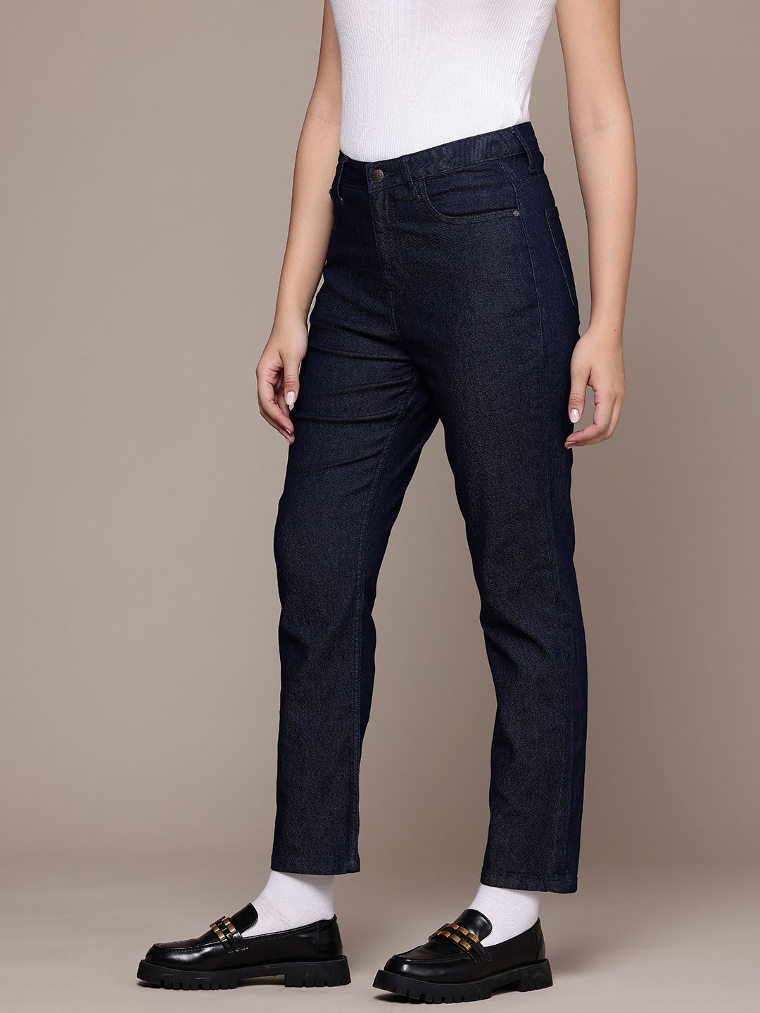 Women's Blue Straight Fit Street Jeans