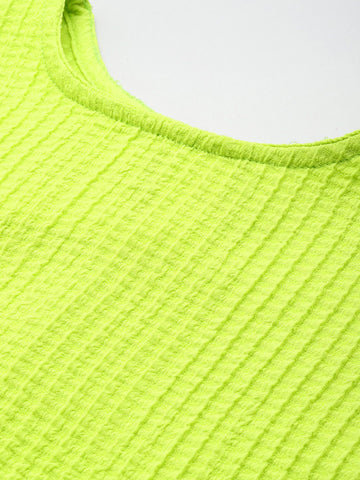 Women's Regular Fit Textured Designer Back  Tie Up Top