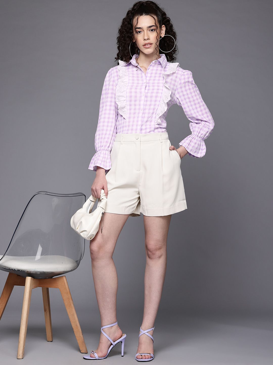 Freehand Women Regular Fit Textured Casual Long Shirt