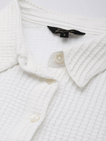 Freehand Women Regular Fit Textured Casual Shirt
