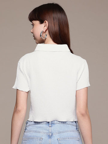 Freehand Women Regular Fit Textured Casual Shirt
