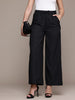 Women's Black Regular Fit Casual Trousers