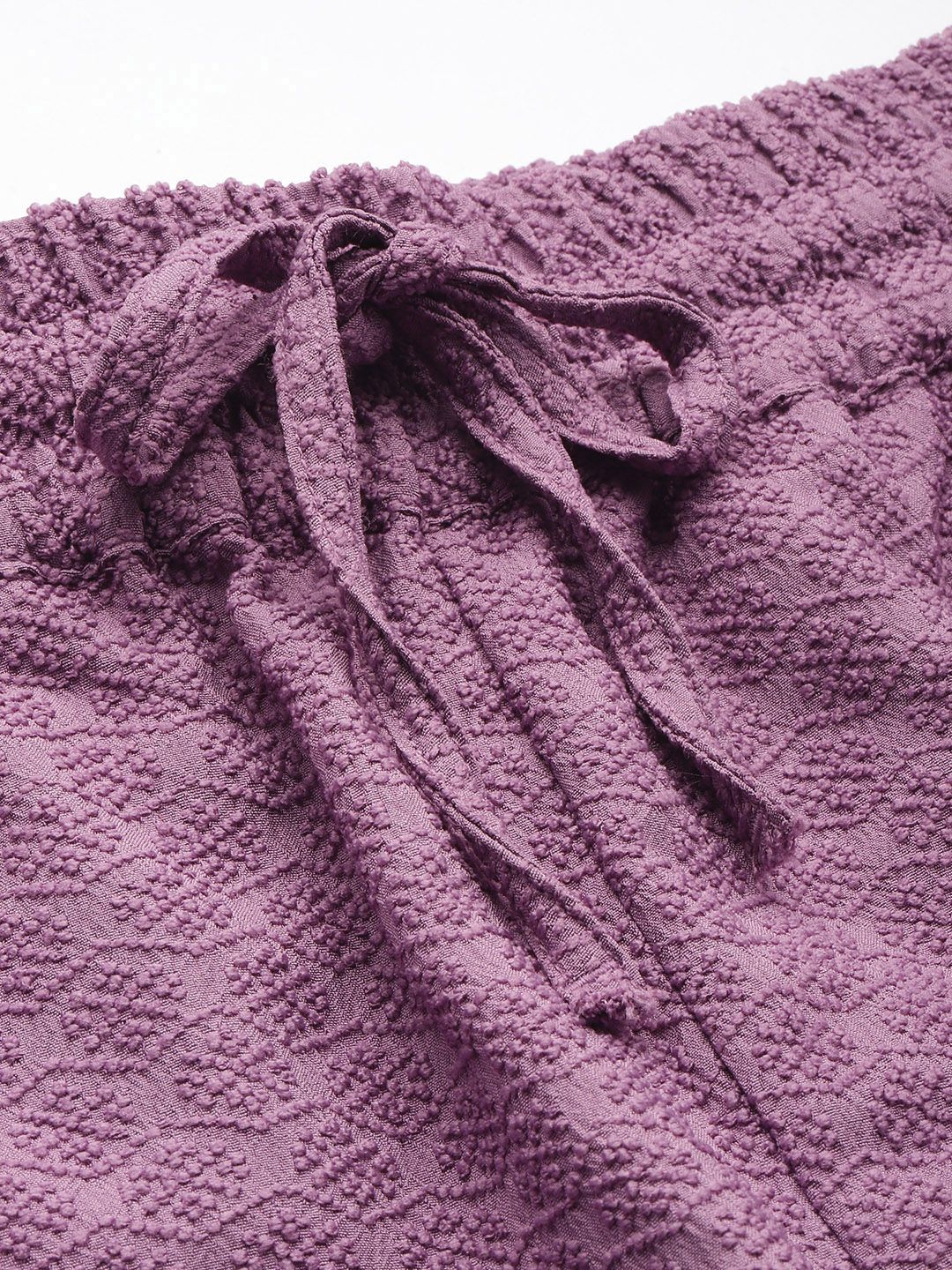 Women's Purple Regular Fit Casual Trousers