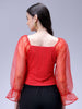 Women's Red Regular Fit Casual Top