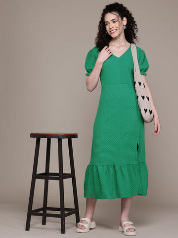 Freehand Women A Line Textured Maxi Dress