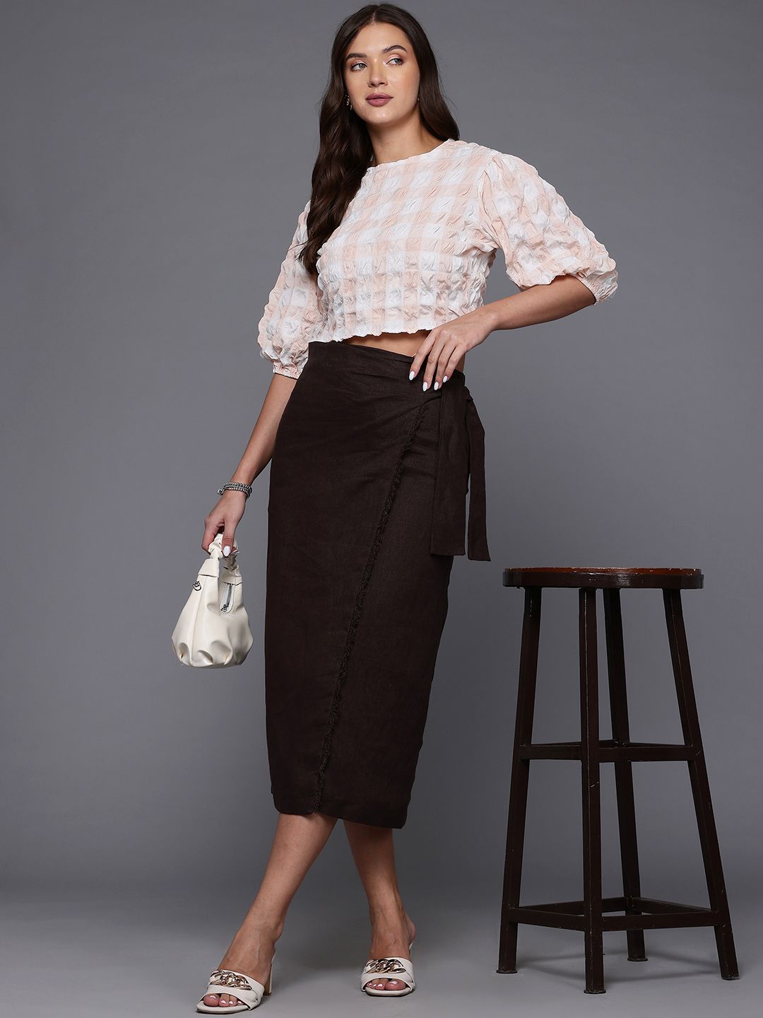 Freehand Peach Women's Fitted Textured Regular Top