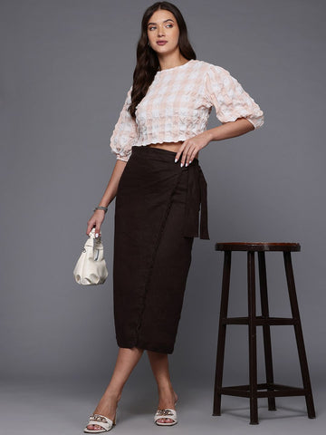 Freehand Peach Women's Fitted Textured Regular Top