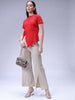 Women's Red Regular Fit Casual Top