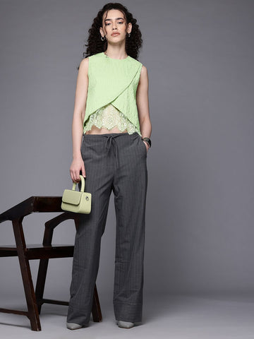 Women's Regular Fit Textured Crop Top